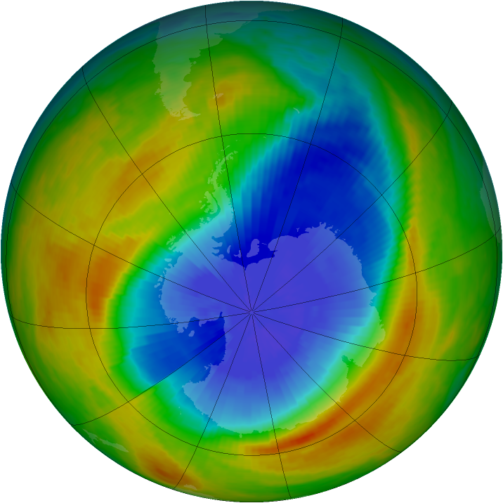 Antarctic ozone map for 17 October 1984